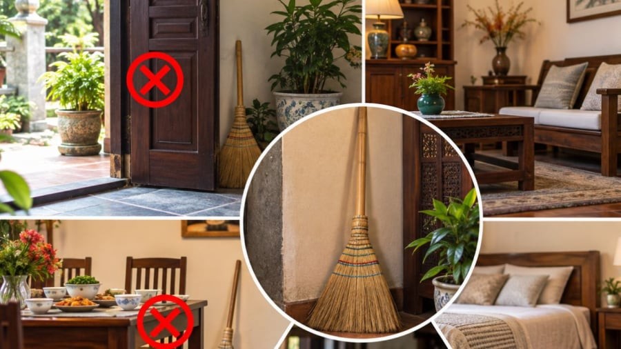 Chú ý vị trí đặt chổi