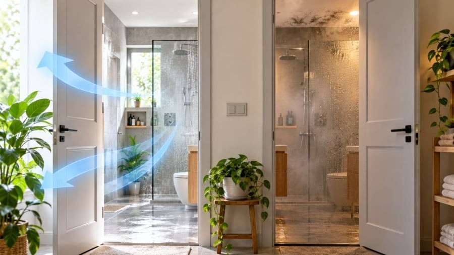 Cửa nhà tắm nên đóng hay mở