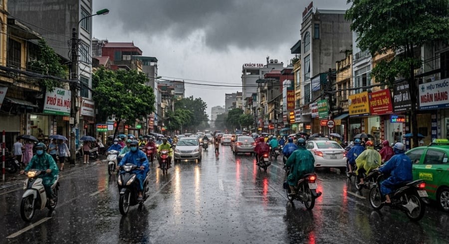 Hà Nội được dự báo có mưa vừa, mưa to, cục bộ có nơi mưa rất to trong ngày 14/9.