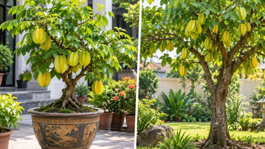 Trồng cây khế trong chậu hay sân vườn sẽ tốt hơn