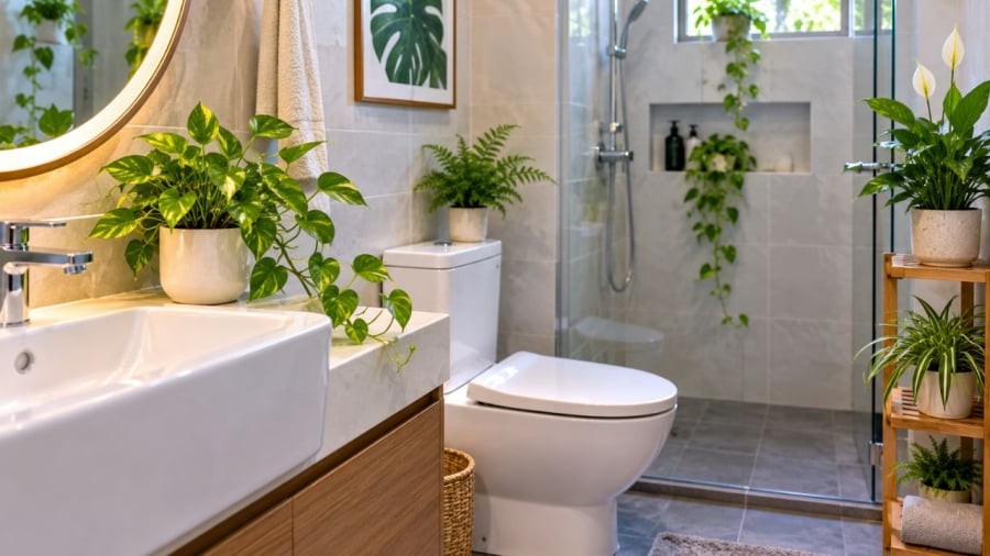 Cây đặt trong nhà vệ sinh có thể mang lại một số lợi ích