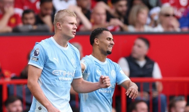Haaland ghi bàn thắng duy nhất cho Man City. Ảnh: EPA.