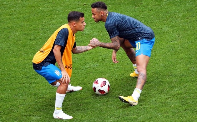 Neymar và Coutinho từng là đồng đội trên tuyển Brazil. (Ảnh: EPA Images)