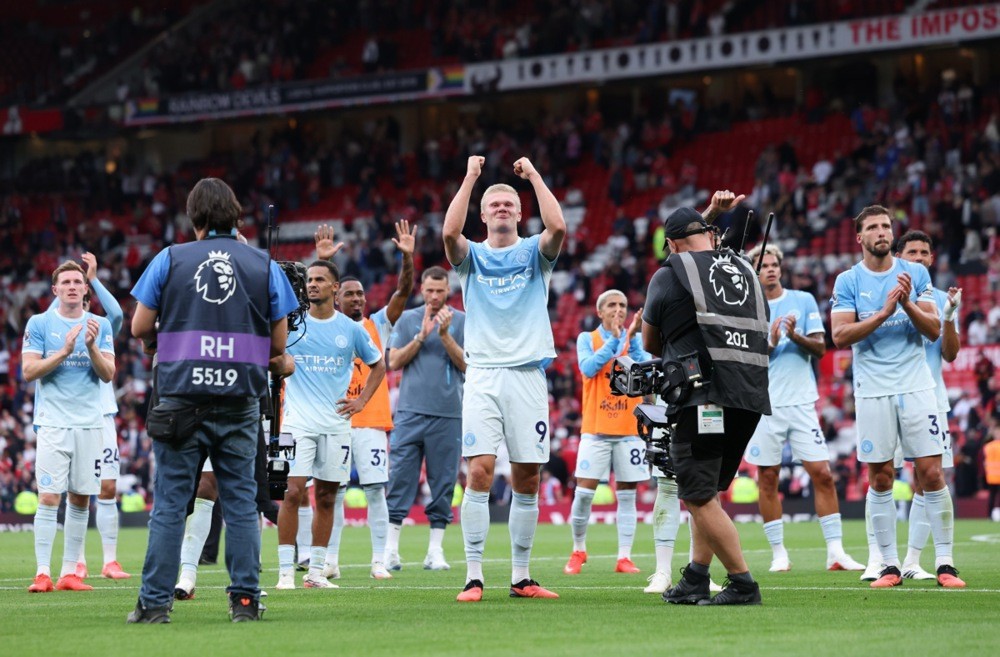 Haaland là đầu tàu đáng tin cậy của Man City. Ảnh: EPA.