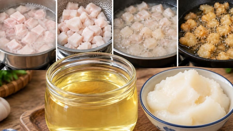 Thắng mỡ lợn ngon không phải ai cũng biết