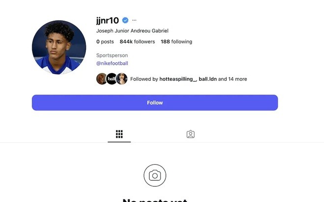 Gabriel không còn để thông tin về MU. Ảnh: Instagram/@jjnr10.
