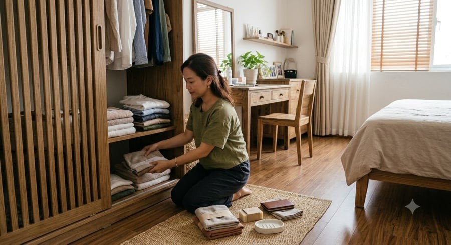Bớt những món đồ mua theo cảm hứng giúp tủ đồ gọn hơn và hạn chế những khoản chi âm thầm mỗi tháng.