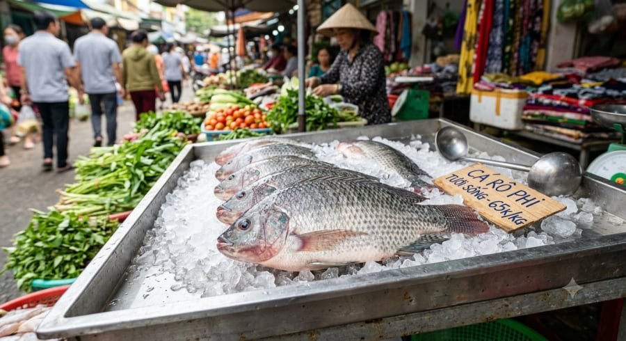 Cá rô phi là loại cá quen thuộc, giá bình dân và được bán phổ biến tại các chợ Việt.