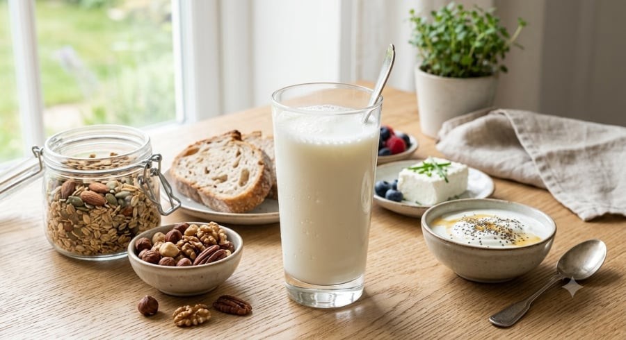 Sữa cung cấp protein, tryptophan, canxi và một số dưỡng chất liên quan đến quá trình điều hòa giấc ngủ.