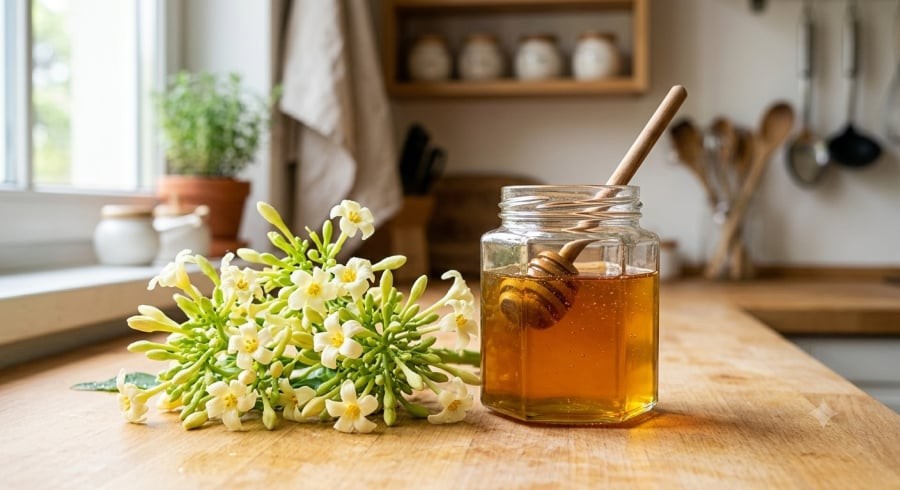 Hoa đu đủ đực ngâm mật ong được sử dụng phổ biến theo kinh nghiệm dân gian.