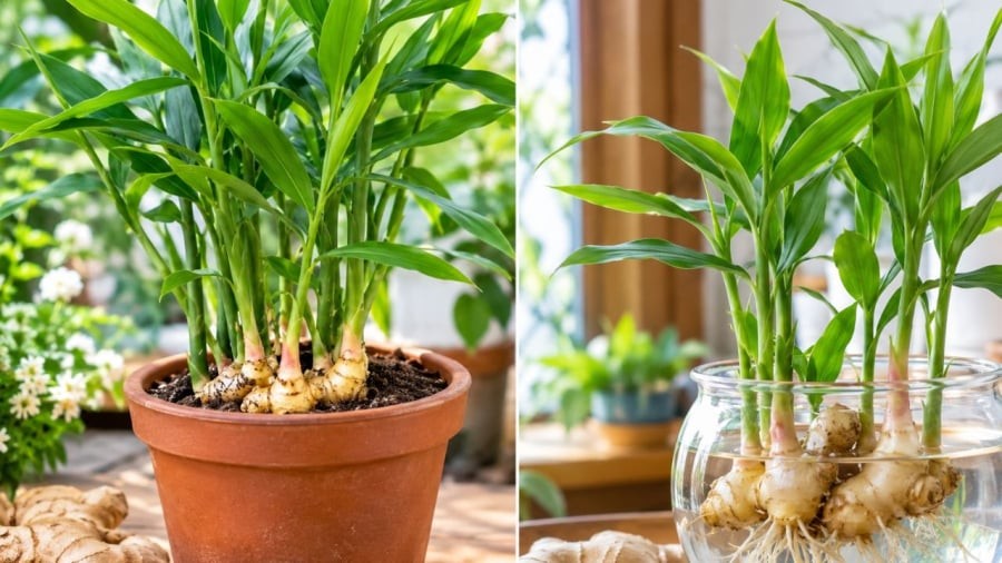 Trồng gừng phong thủy nên chọn cây thủy sinh hay cây trồng đất