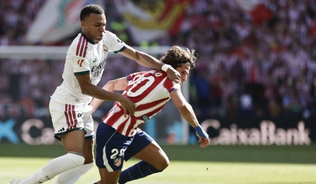 Mbappe tịt ngòi trước Atletico. Ảnh: EPA.