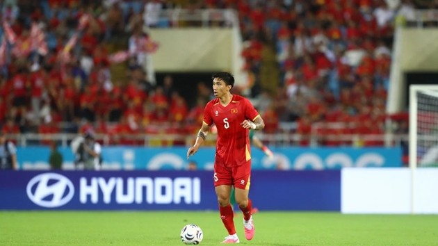 Văn Hậu sẽ vắng mặt trong chiến dịch FIFA ASEAN Cup 2026 của ĐT Việt Nam. Ảnh: VFF
