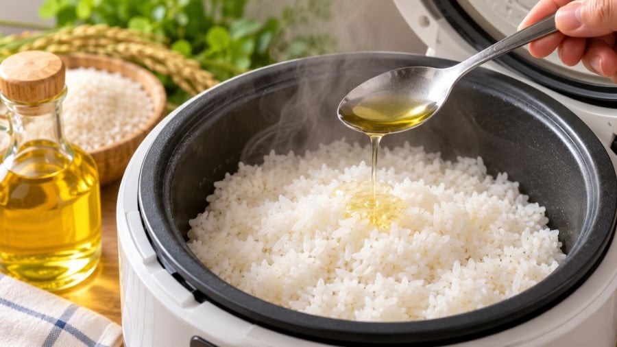 Cho dầu vào nấu cơm là một mẹo hay