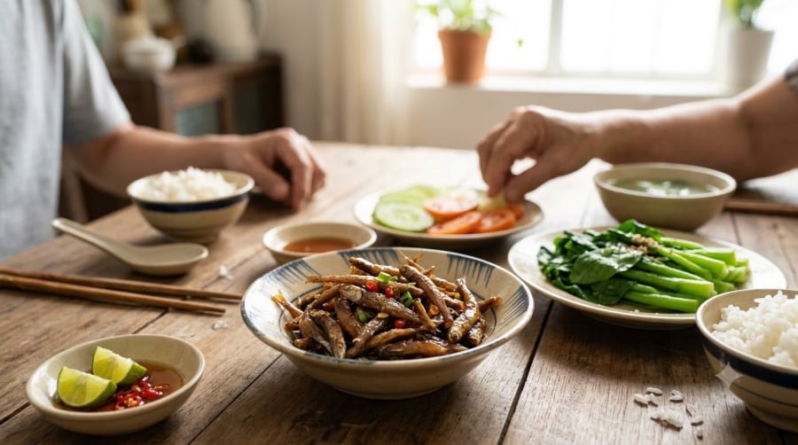 Cá cơm có thể chế biến thành nhiều món quen thuộc, giúp đa dạng nguồn cá trong khẩu phần hằng ngày.