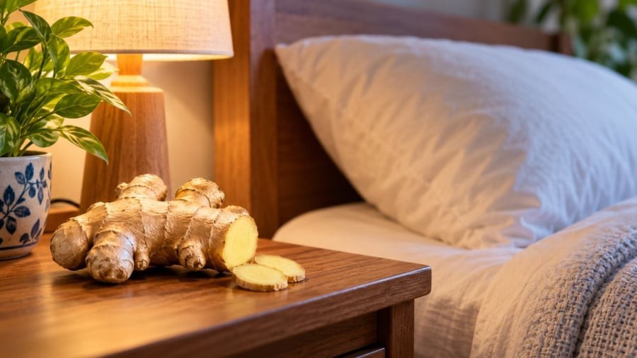NHiều người để gừng ở đầu giường ngủ
