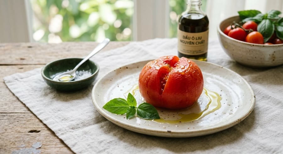 Cà chua chín cung cấp lycopene và nhiều hợp chất chống oxy hóa, có thể góp phần hỗ trợ sức khỏe làn da.