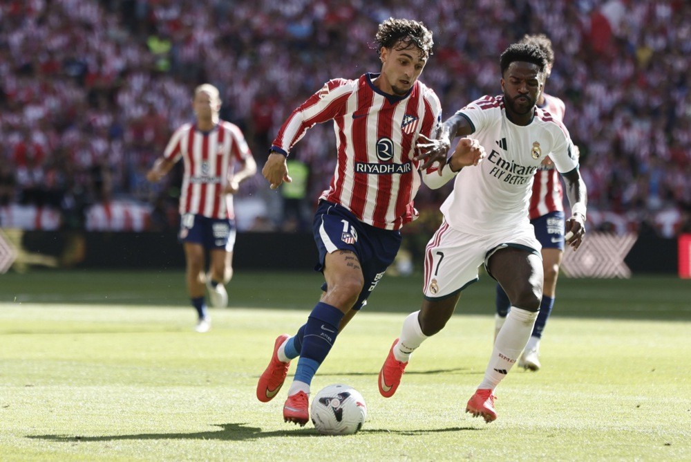 Vini có màn trình diễn thiếu thuyết phục trước Atletico. Ảnh: EPA/SERGIO PEREZ.