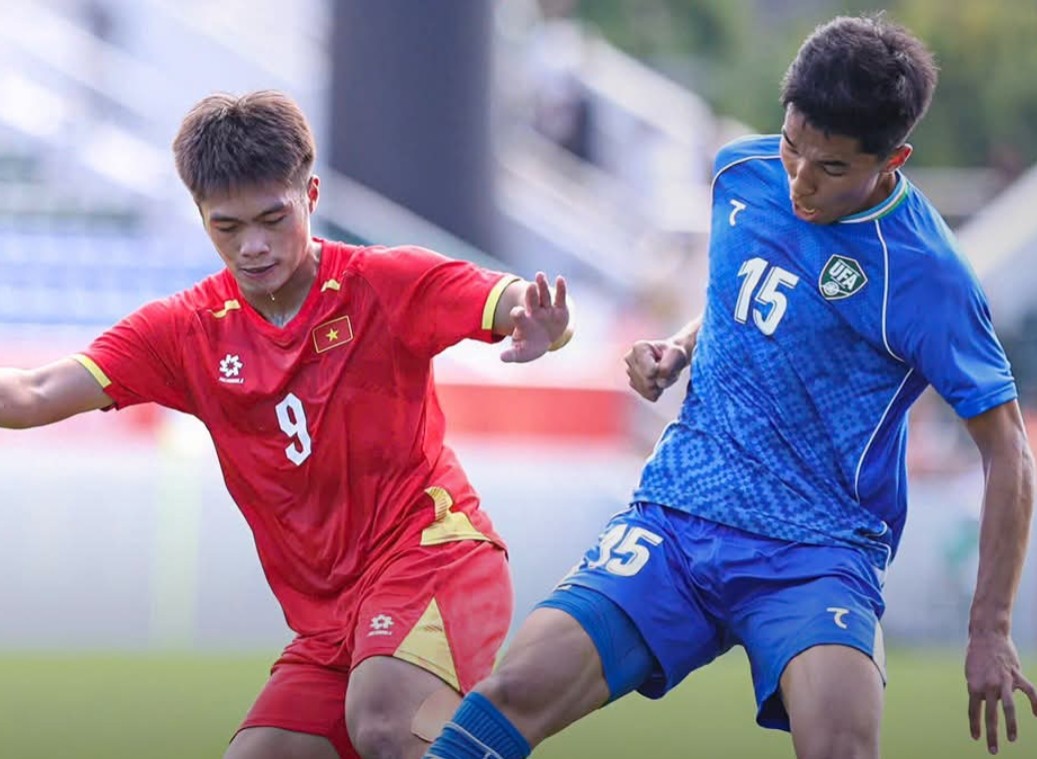U23 Việt Nam kết thúc vòng bảng bằng trận thua Uzbekistan. Ảnh: VFF.