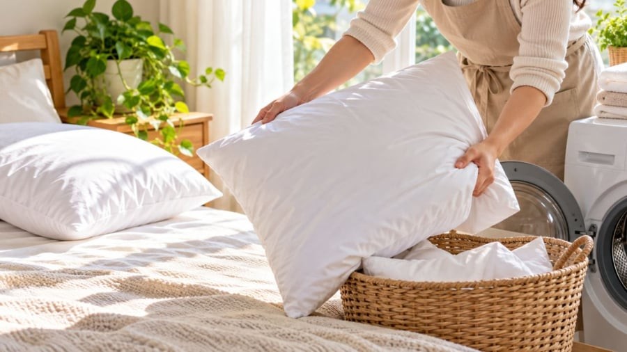 Bao lâu nên giặt gối một lần