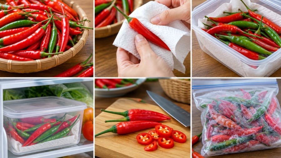 bảo quản ớt được lâu không bị khô