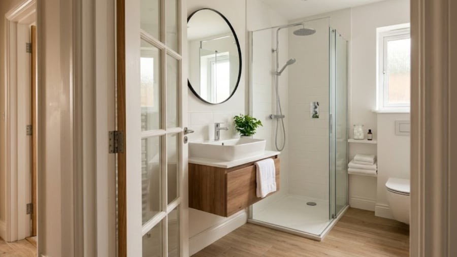 Không có một quy tắc cố định trong việc đóng hoặc mở cửa phòng tắm sau khi sử dụng.