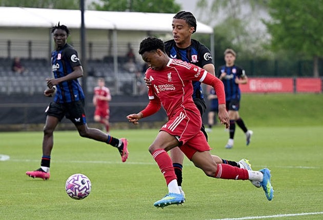 Isaac Konde là tài năng đáng chú ý của học viện Liverpool. Ảnh: Nick Taylor/Liverpool FC/Liverpool FC via Getty Images