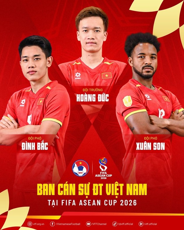Ban cán sự mới của đội tuyển Việt Nam tại FIFA ASEAN Cup 2026. Ảnh: VFF