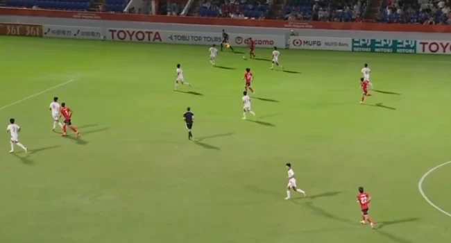 U23 Hàn Quốc chiếm lĩnh thế trận. Ảnh: Chụp màn hình VTV6.