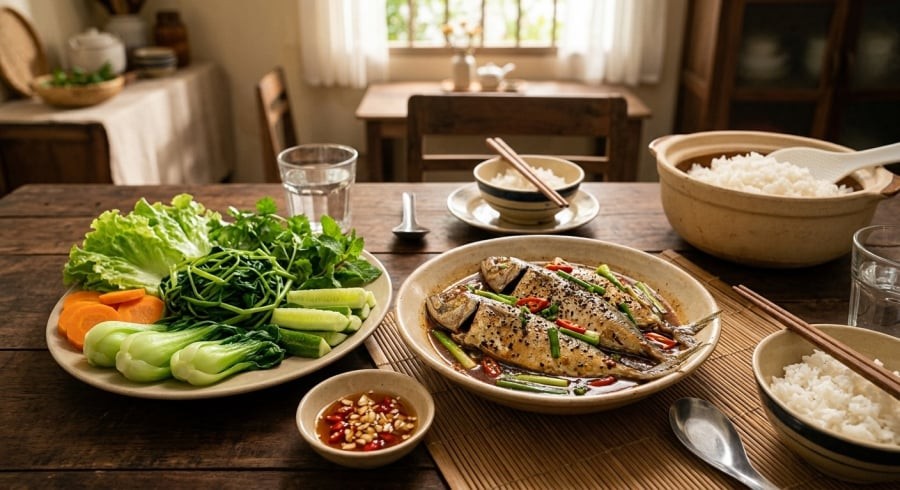 Cá nục có thể hấp, kho hoặc nấu cùng rau củ để tạo thành món ăn giàu đạm và đa dạng dưỡng chất.
