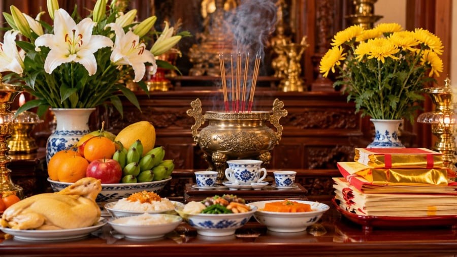 Tránh để đồ thờ cúng quá lâu trên ban thờ