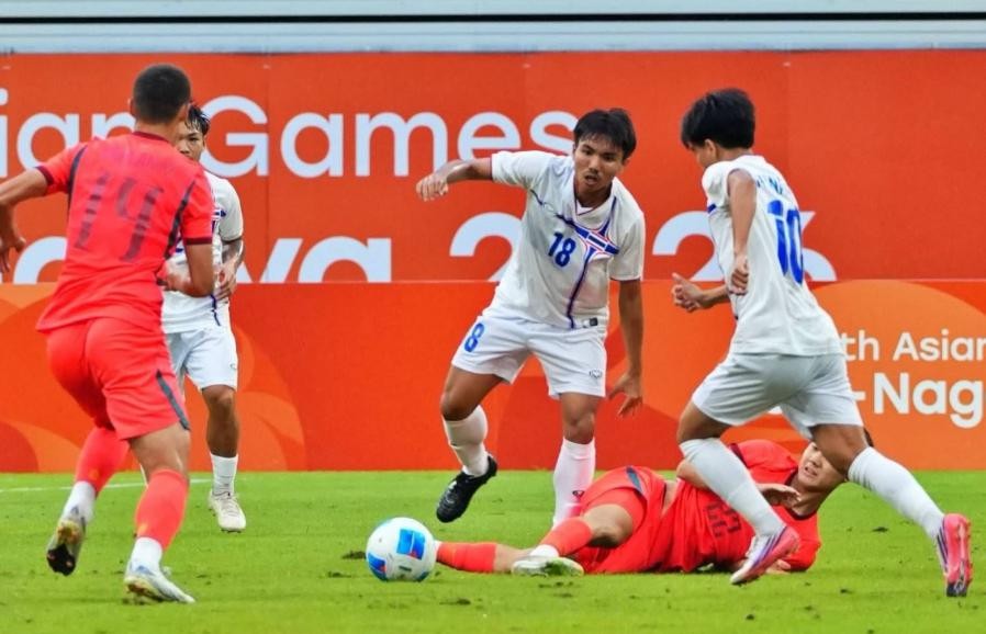 U23 Thái Lan dừng bước tại vòng tứ kết ASIAD 2026. Ảnh: FAT
