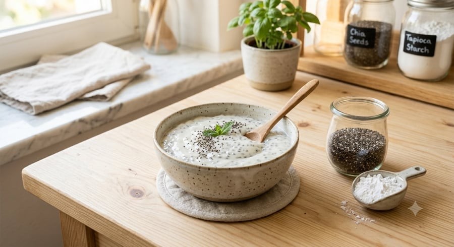 Bột sắn dây kết hợp hạt chia là thức uống đơn giản, có thể bổ sung thêm chất xơ và một số dưỡng chất từ thực vật.