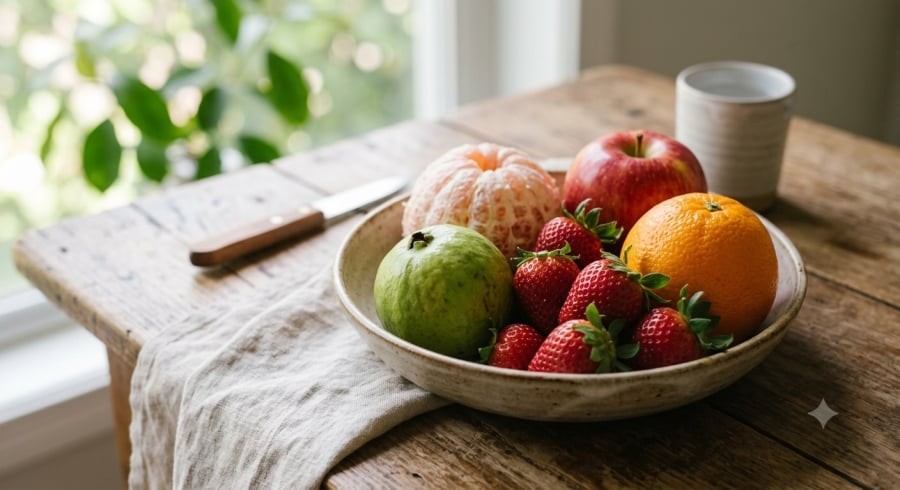 Ăn trái cây nguyên quả với khẩu phần phù hợp thường dễ kiểm soát lượng carbohydrate hơn so với uống nước ép.