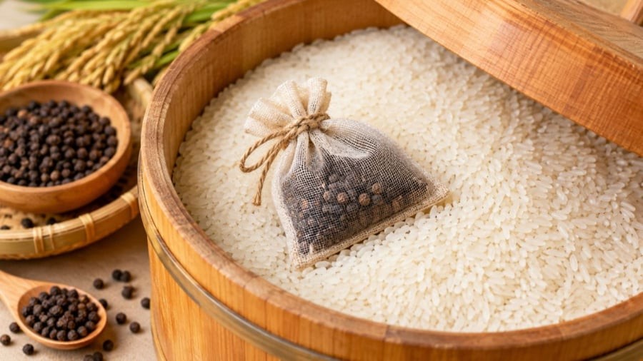 Hạt tiêu để trong thùng gạo có công dụng gì?