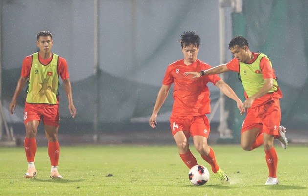 Hoàng Đức hoàn thành buổi tập gần nhất của Việt Nam. Ảnh: VFF.