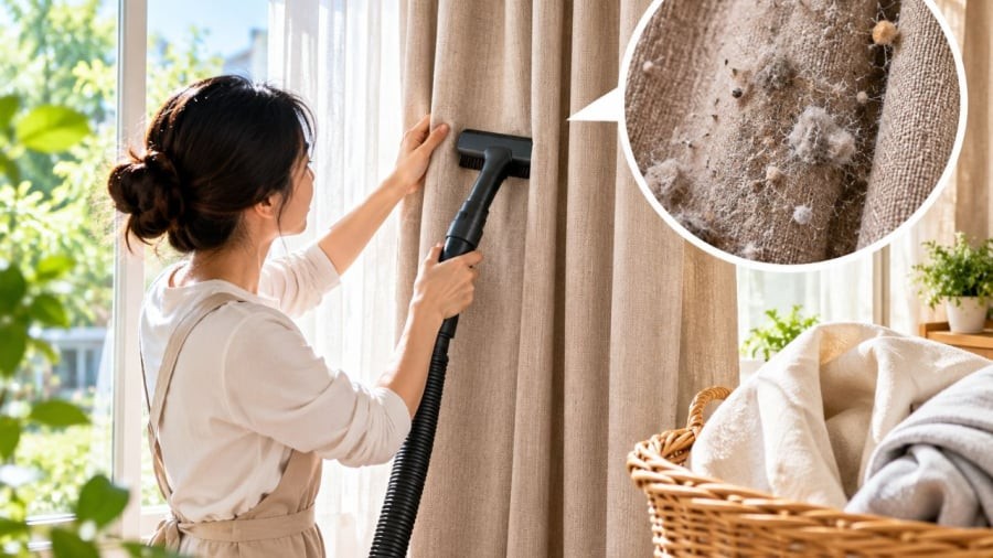 Bạn có thường xuyên giặt rèm cửa không?