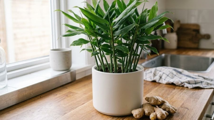 Trồng gừng trong nhà giúp bạn chủ động về nguồn gia vị dùng trong nấu nướng.