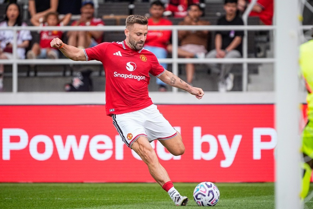 MU tiếp tục đặt niềm tin vào Luke Shaw. Ảnh: EPA Images.