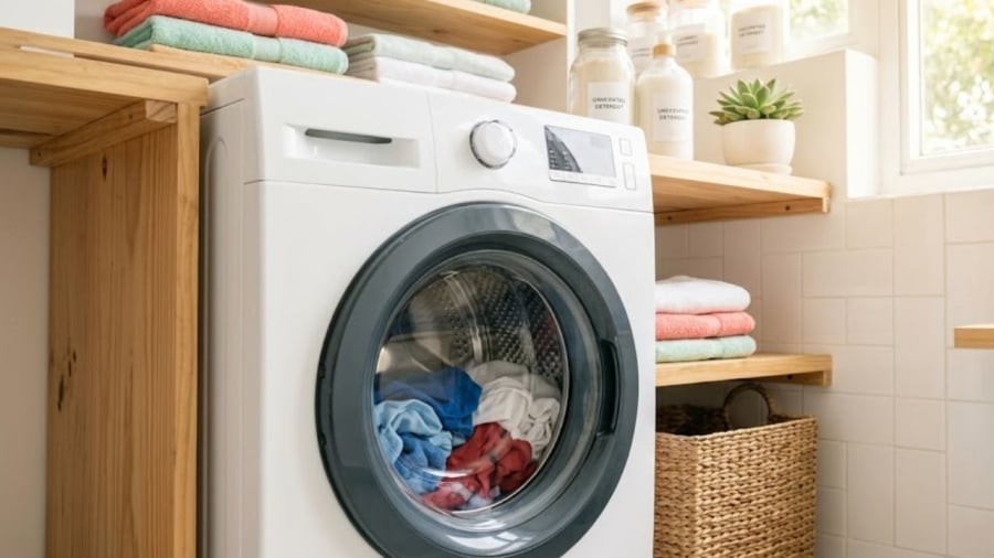 Không nên cho quá nhiều quần áo vào lồng giặt.