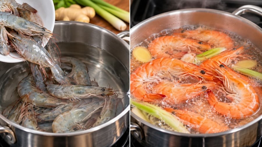 Bạn luộc tôm từ nước lạnh hay nước sôi?