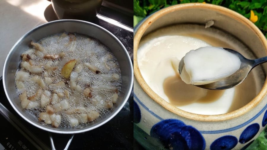 Một ưu điểm của mỡ lợn chính là bền vững trong quá trình đun nấu. 