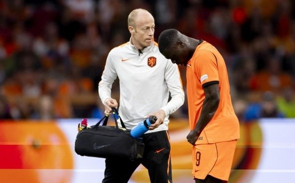 Brian Brobbey dính chấn thương ở tuyển Hà Lan. Ảnh: EPA.