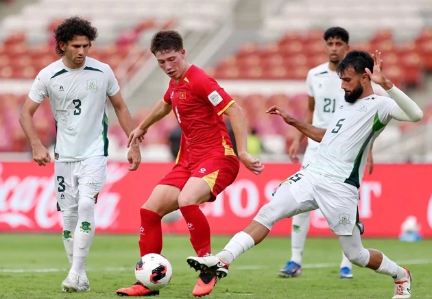 Williams Minh Hoàng là người ấn định chiến thắng 4-2 cho đội tuyển Việt Nam. Ảnh: VFF