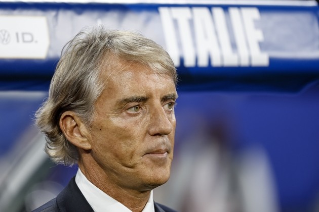 Roberto Mancini hài lòng với trận hòa của tuyển Ý. Ảnh: EPA/MOHAMMED BADRA