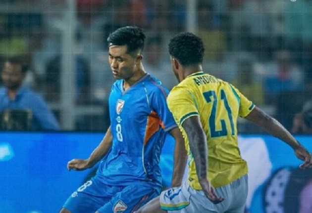 Nỗ lực của Ấn Độ không giúp cho họ có được một bàn danh dự. Ảnh: Indian Football.