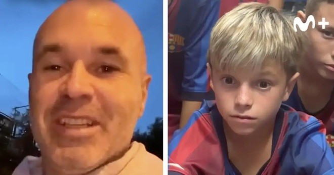  Galdeano bất ngờ khi được Iniesta chúc mừng sinh nhật. Ảnh: EPA.