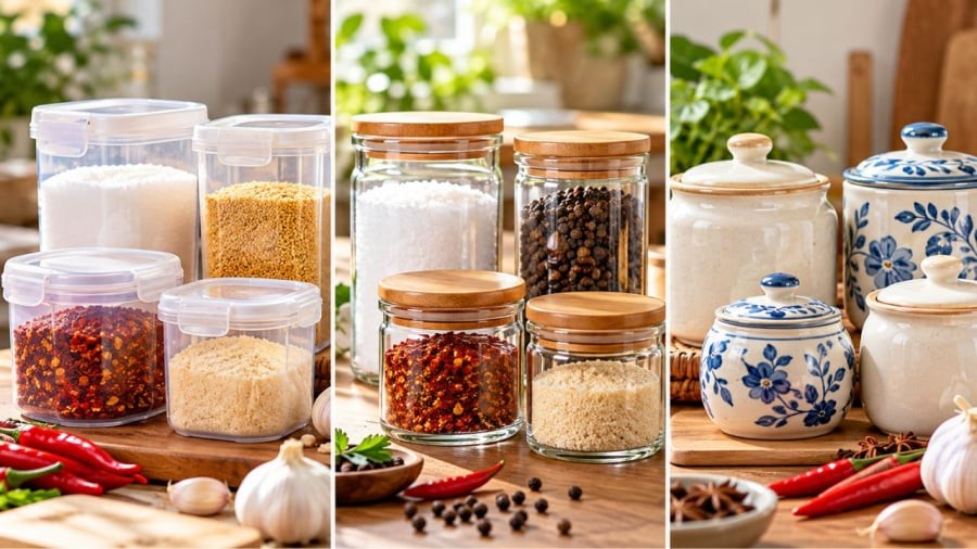 Bạn đang đựng gia vị trong loại hũ nào?