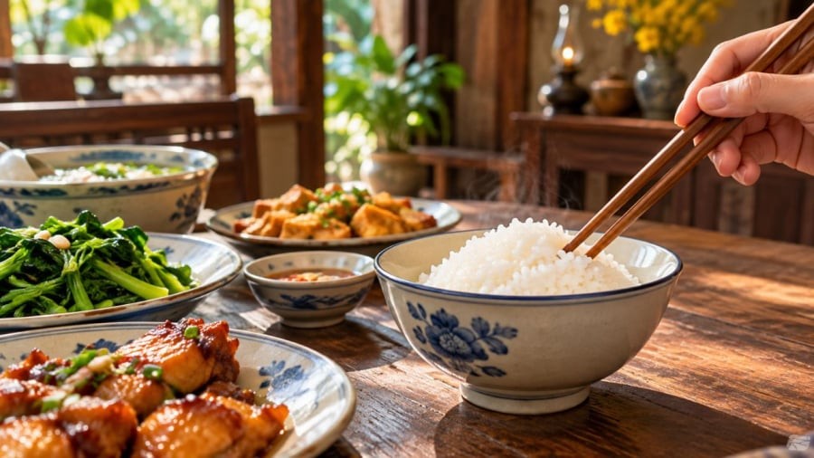 Người xưa có một số kiêng kỵ khi ăn cơm