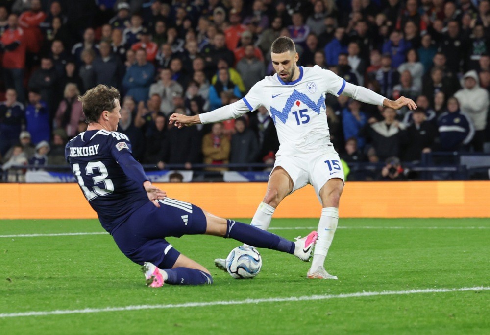 Scotland nhận thất bại trước Slovenia. Ảnh: EPA.
